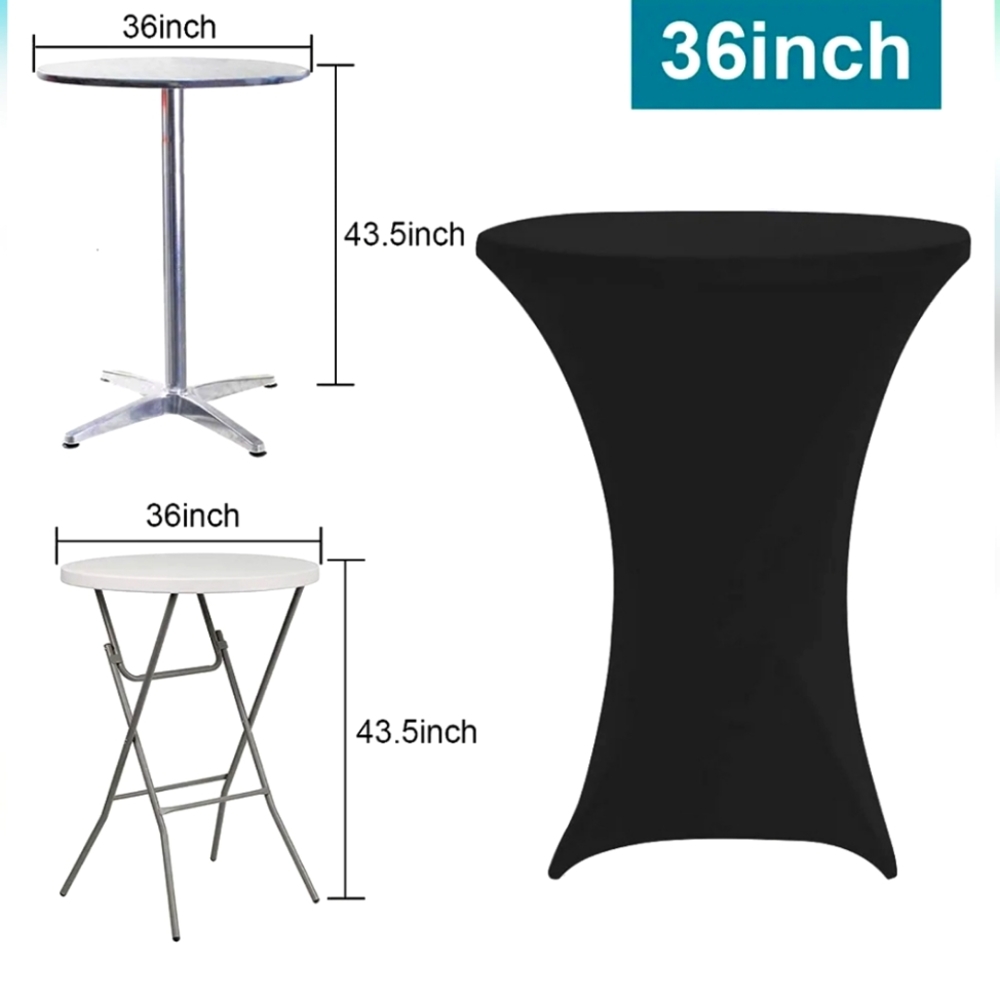 Black Spandex Cocktail Table Covers